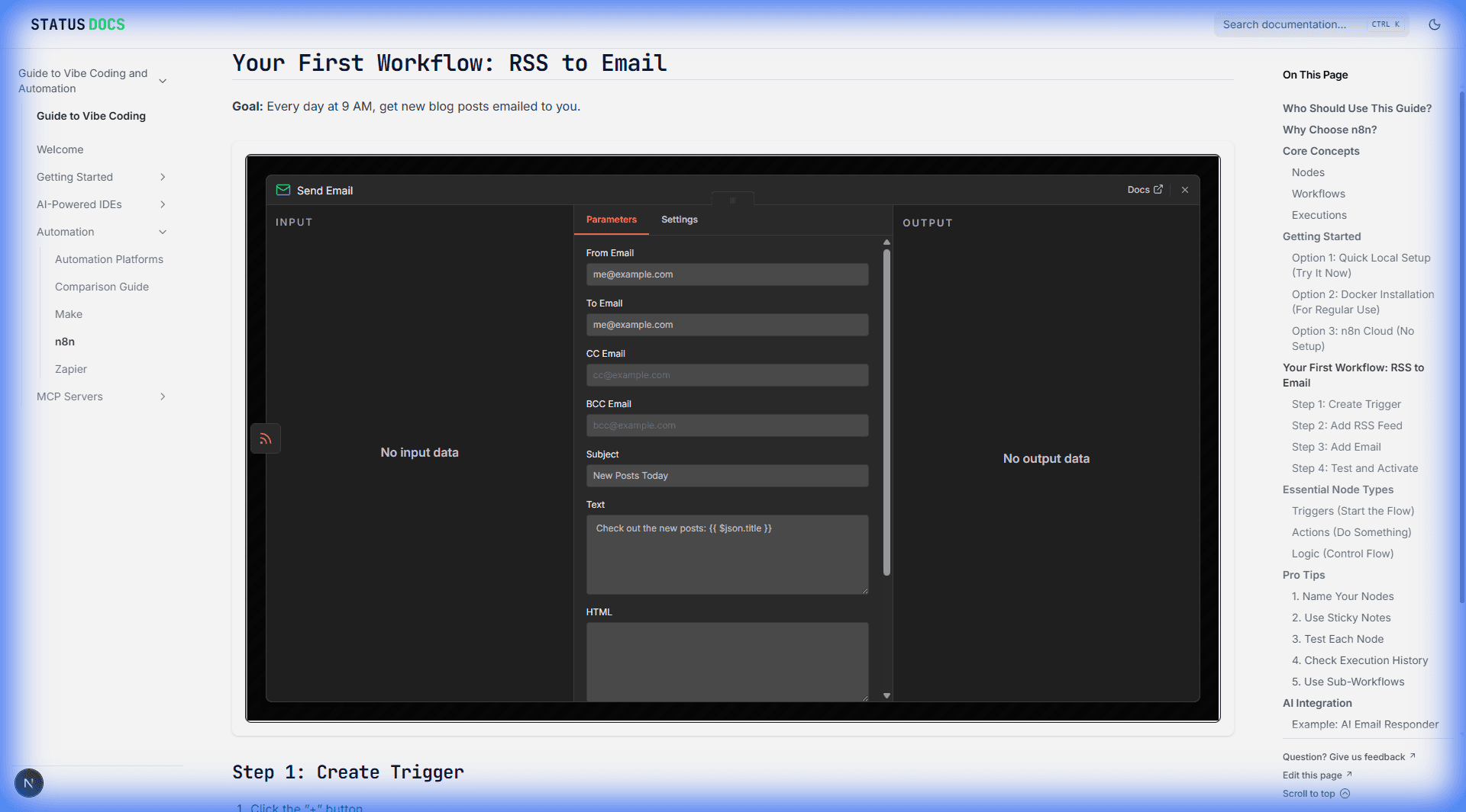 n8n Email Node Configuration